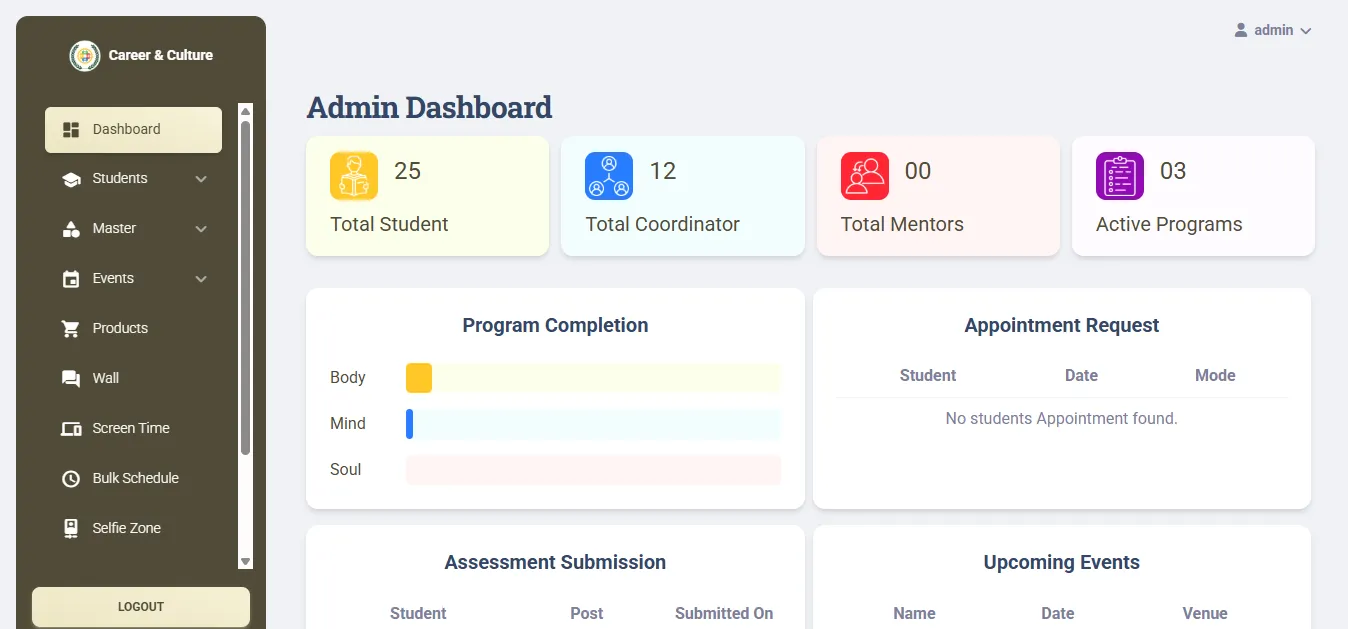 Career & Culture – Spiritual Growth & Student Engagement Platform - FlipCode Solutions Project